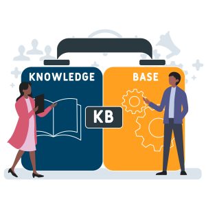 KB - Knowledge Base acronym. business concept background.  vector illustration concept with keywords and icons. lettering illustration with icons for web banner, flyer, landing pag